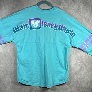 Disney Parks Walt Disney World Spirit Jersey Shirt Womens Large Teal Blue Purple